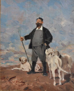 Francesco Vinea, «Vittorio Emanuele II con i suoi cani», Collezione privata